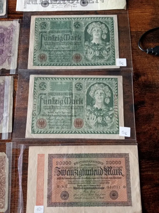 9 Billetes Antiguos Colección