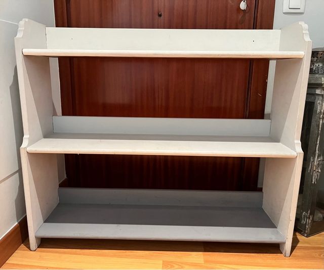 Estantería 3 baldas madera gris y blanco