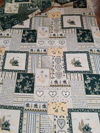 Tessuto Gobelin Fantasia Verde Double Face