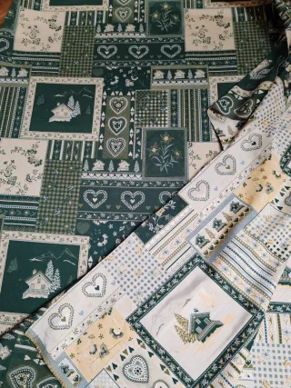 Tessuto Gobelin Fantasia Verde Double Face