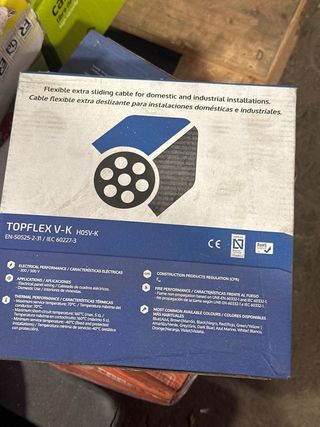 Cable TOPFLEX V-K H05V-K 1mm² 100m