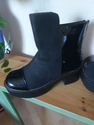 Botas negras plataforma charol