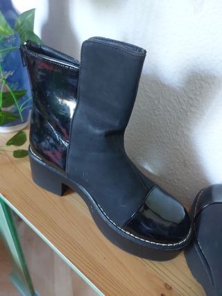 Botas negras plataforma charol