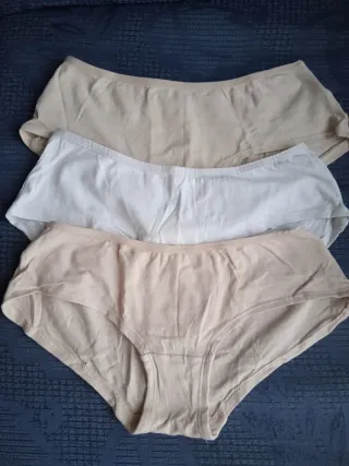 Lote 3 braguitas culotte beige y blanco
