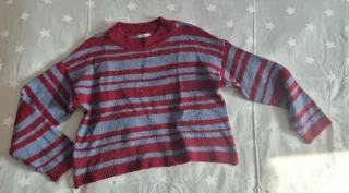 Jersey NOON rayas azul grisáceo y rojo. Talla XXS