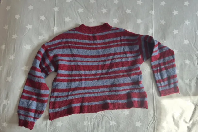 Jersey NOON rayas azul grisáceo y rojo. Talla XXS