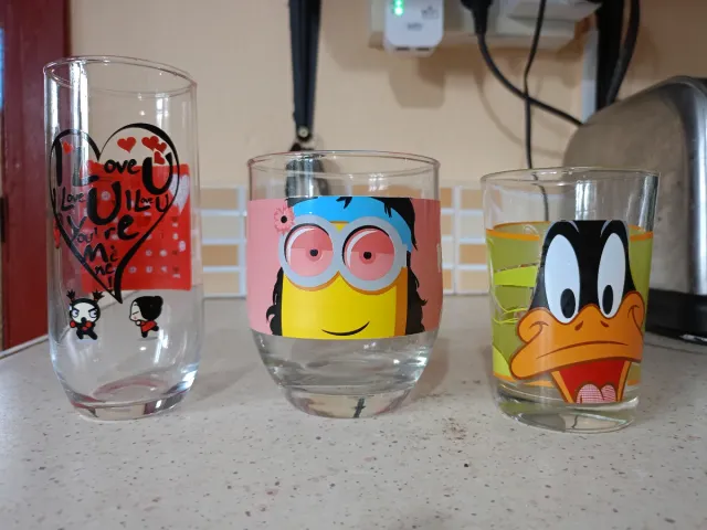 3 Vasos Warner Bros Minions Funny Love
