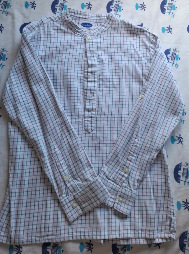 Camisa cuadros niño manga larga