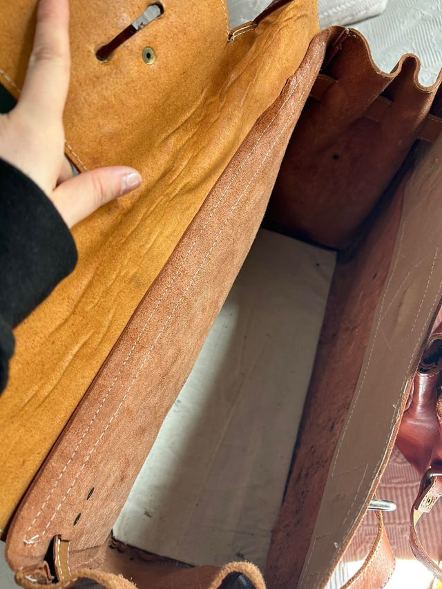 Maletas Vintage de mano en cuero marrón