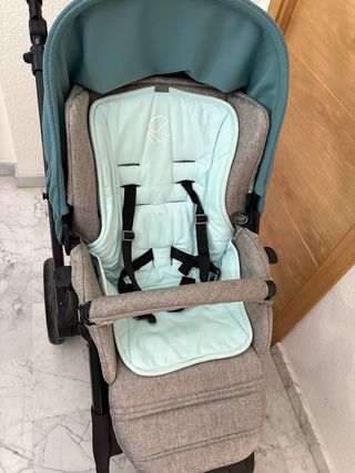 Carrito bebé Jane color gris y turquesa