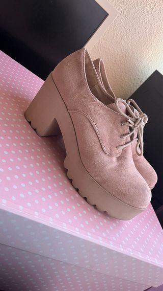 Zapatos rosa palo estilo blucher