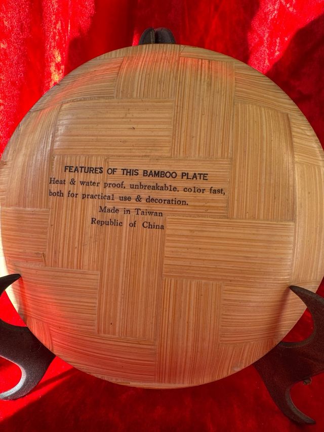 Plato decorativo bambú grullas