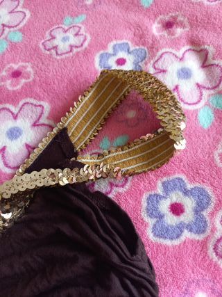 Top marrón lentejuelas