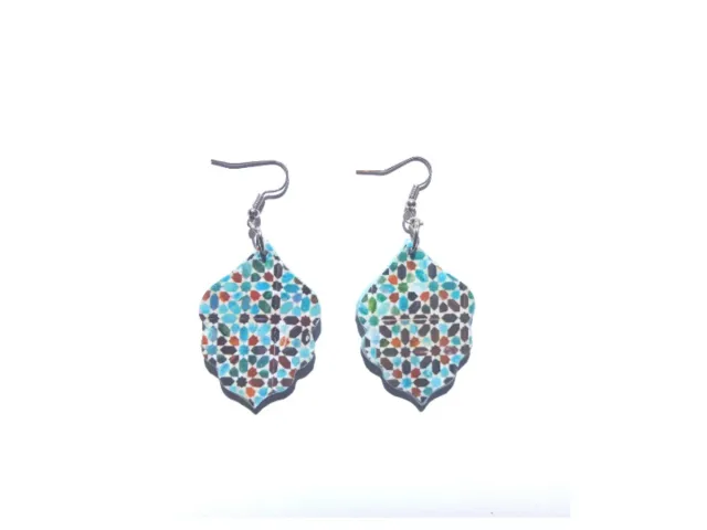Pendientes estilo azulejo,pendientes árabes,étnico