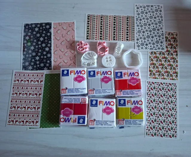 Lote arcillas FIMO y cortadores navidad