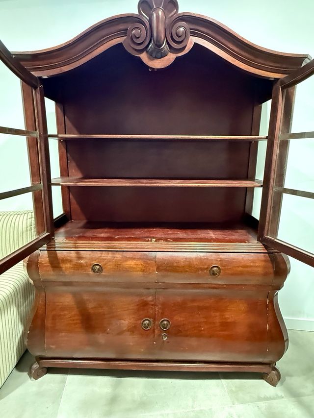 Vitrina Antigua Holandesa Madera y Cristal