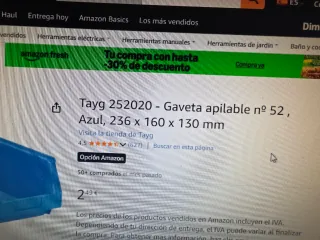 Gavetas apilables Tayg 252020 nº 52 Azul