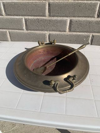 Braciere antico in rame con paletta