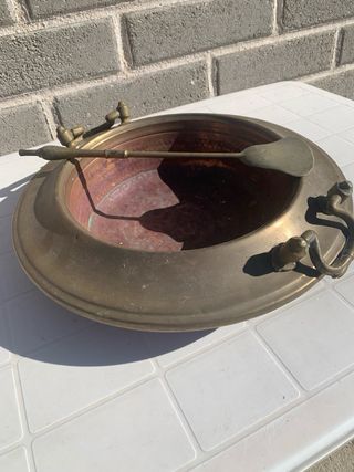 Braciere antico in rame con paletta