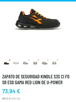 Zapatos de seguridad Power negros y naranjas
