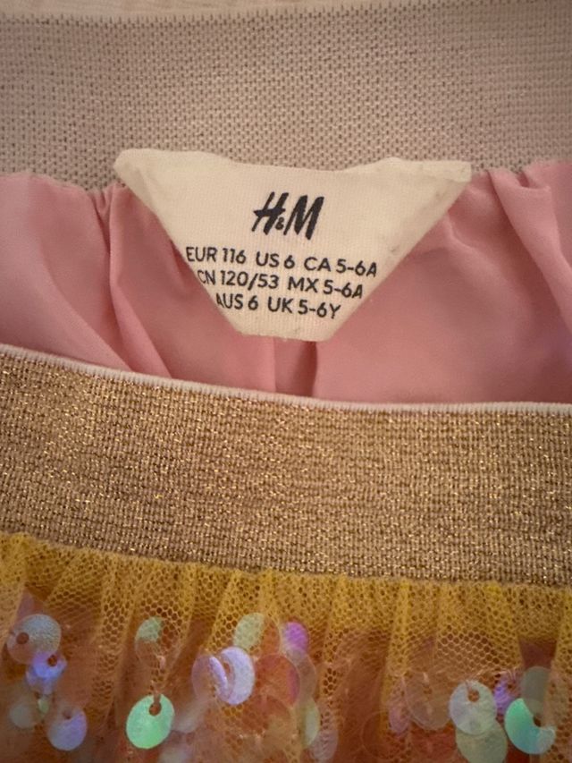 Falda lentejuelas talla 5-6