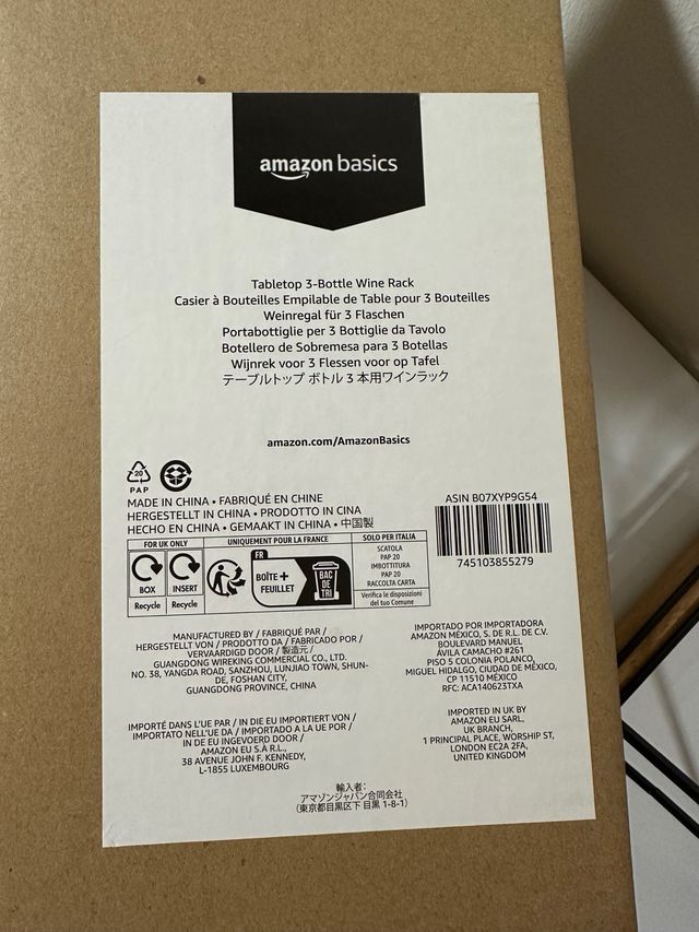 Botellero Apilable Metal y Madera