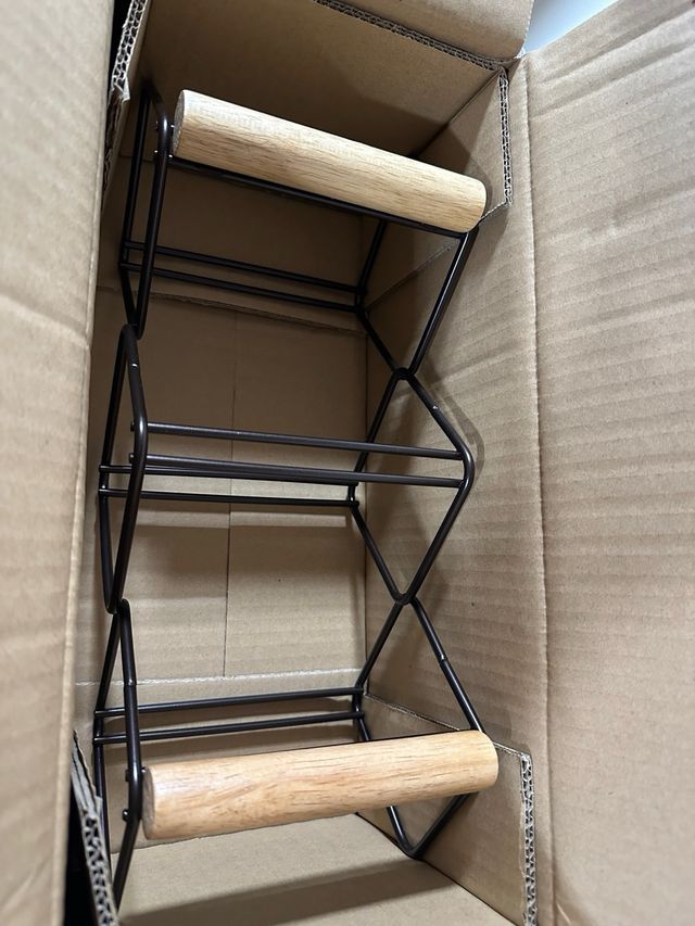 Botellero Apilable Metal y Madera