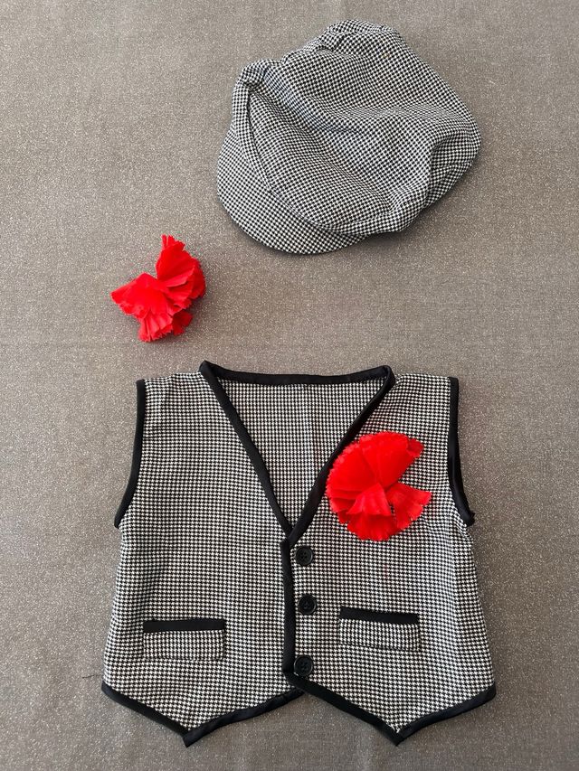 Disfraz Chulapo 1-3 años. Chaleco y gorra.
