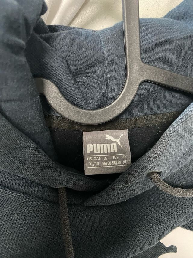 Sudadera Puma Negra con Rayas Grises