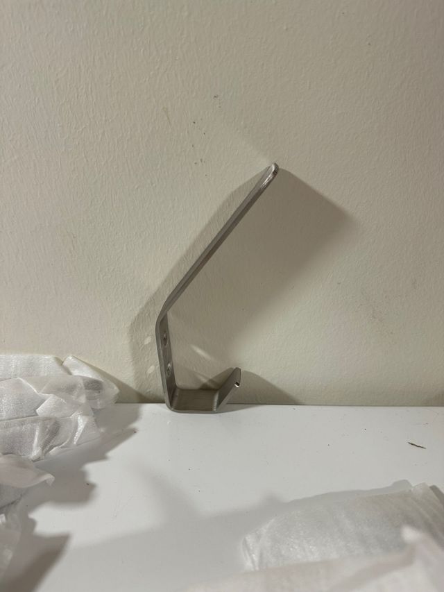 5 Perchas de pared individual metálicas plateadas