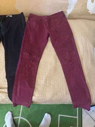 2 pantaloni uomo neri e bordeaux