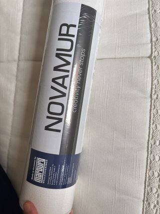 Papel pintado rayas blanco y gris