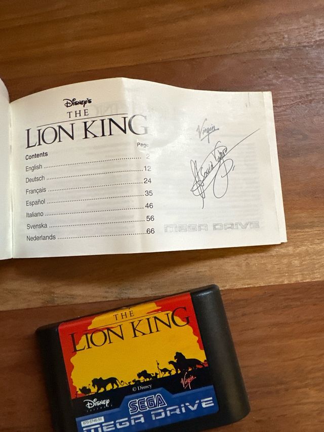 videojuego El Rey León Sega Mega Drive 1