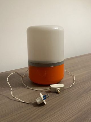Lampada Space Age Arancione Bianca Vetro Plastica