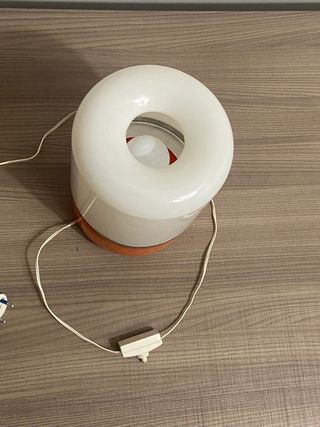 Lampada Space Age Arancione Bianca Vetro Plastica