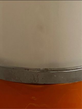 Lampada Space Age Arancione Bianca Vetro Plastica