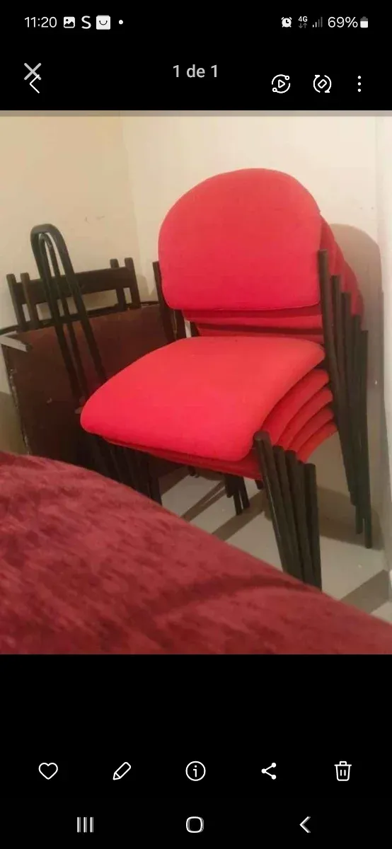 6 Sillas Rojas y Negras