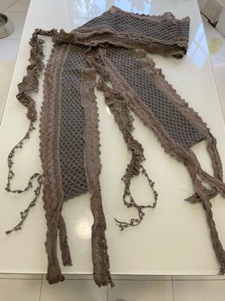 Fular original gris y marrón 1.80 x 16 aprox