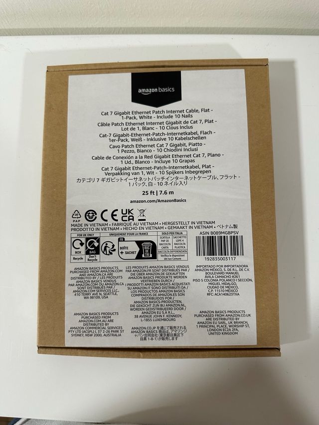 Cable Ethernet Cat 7 7m con Grapas