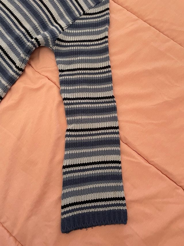 Jersey de punto invierno cuello alto rayas