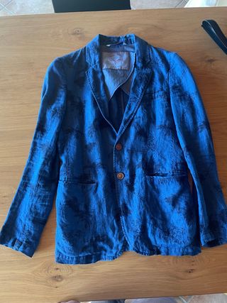 Giacca Zara Uomo Blu Fantasia