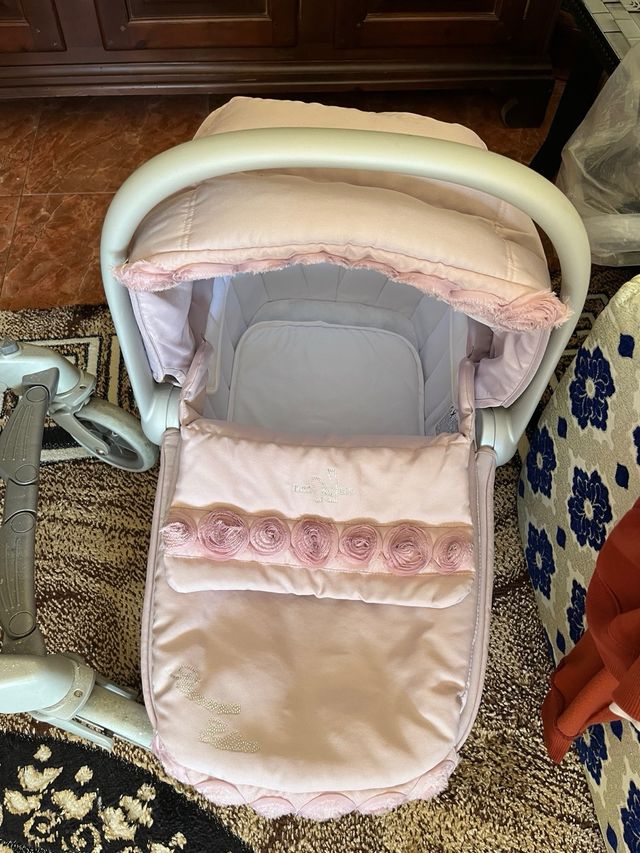 Carro de bebé rosa 2 piezas