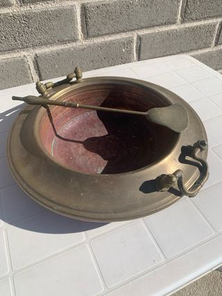 Braciere antico in rame con paletta