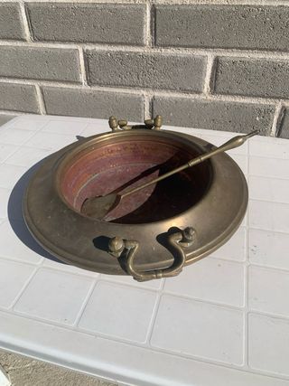Braciere antico in rame con paletta