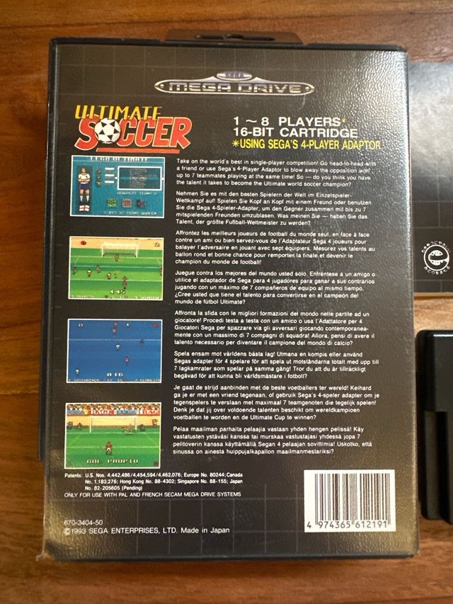 Videojuego Ultimate Soccer Sega Mega Drive 1