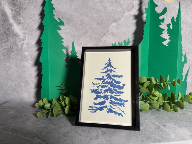 Marco de fotos diseño árbol azul