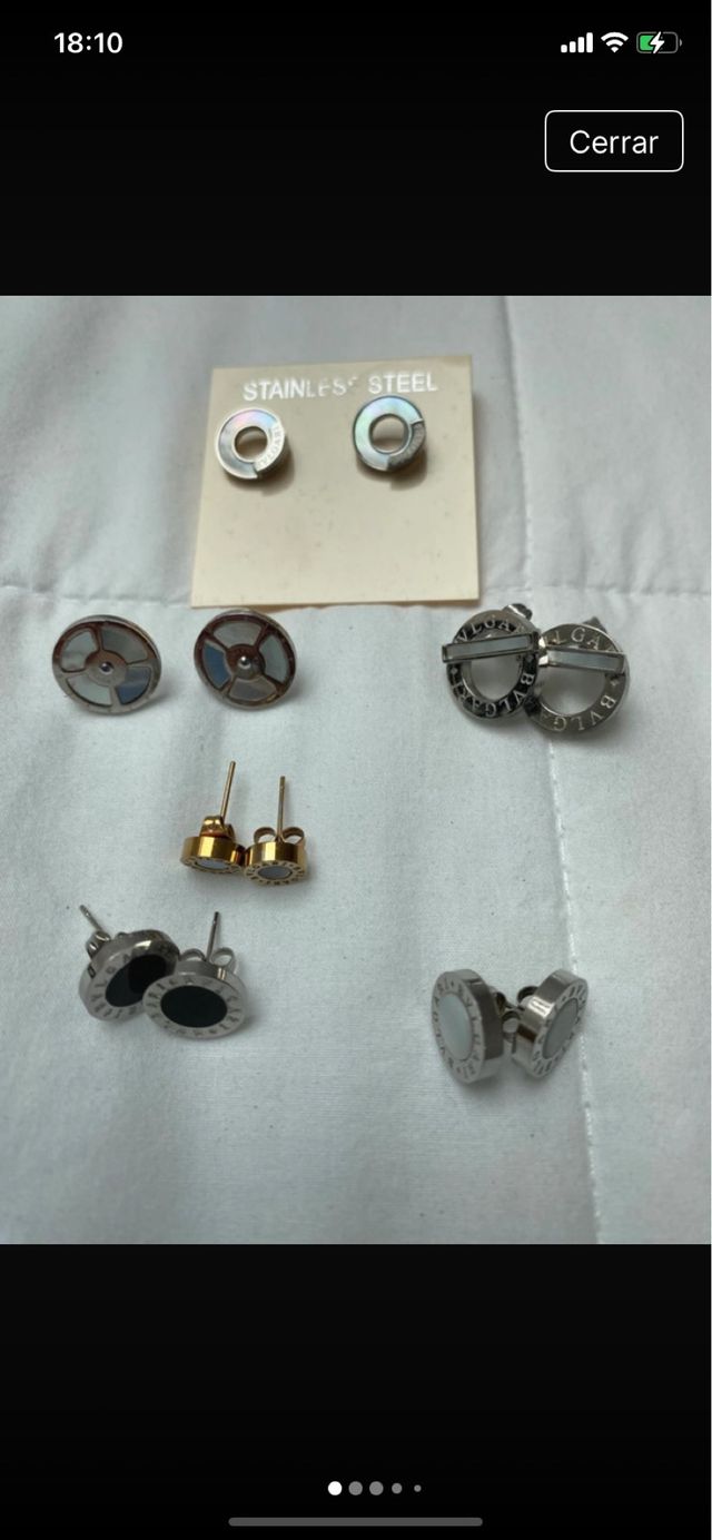 Lote pendientes acero inoxidable 6 unid