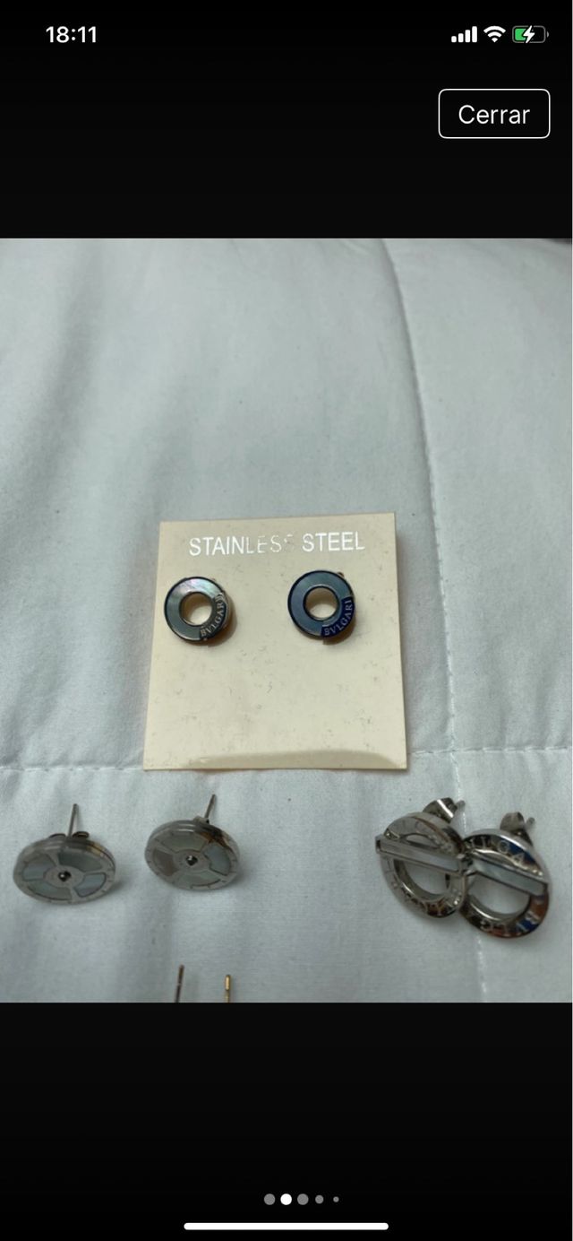 Lote pendientes acero inoxidable 6 unid