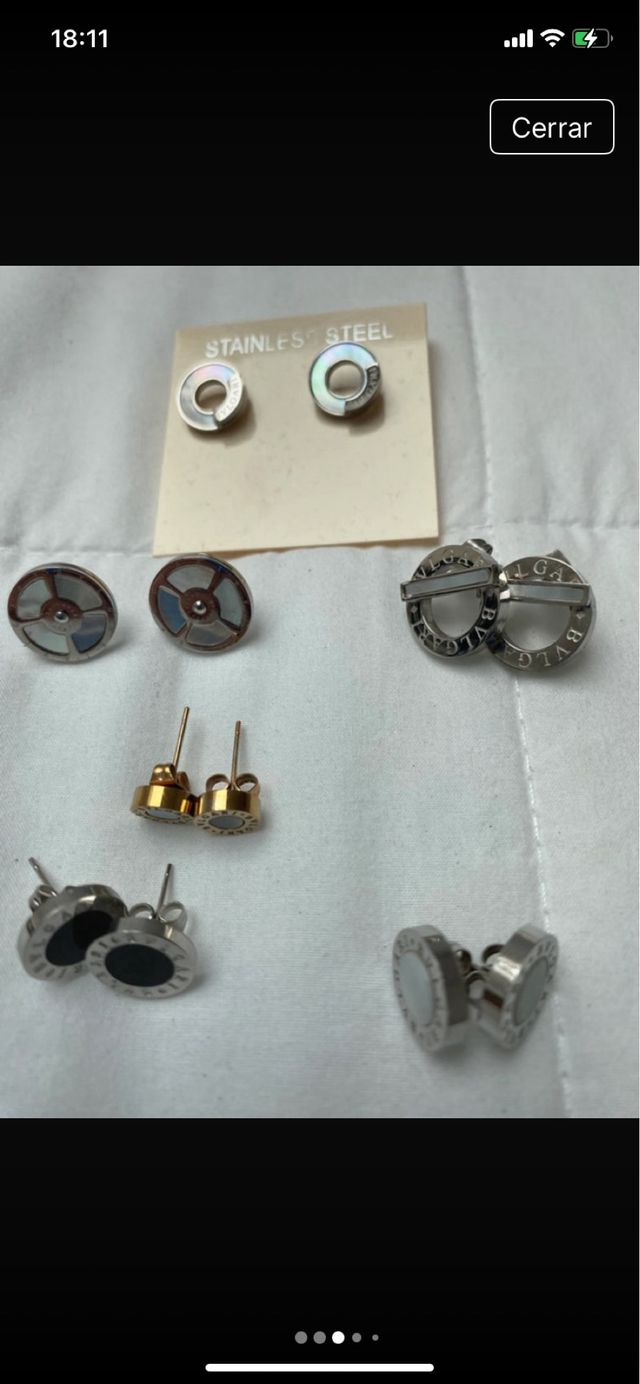 Lote pendientes acero inoxidable 6 unid