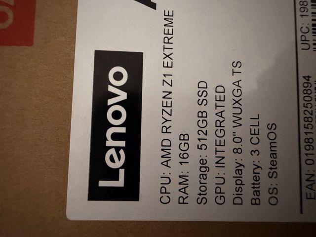 Lenovo Legion Go S 512GB SSD RYZEN Z1 Extreme